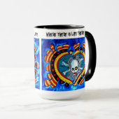 Herzen und Schädel Tasse (VorderseiteRechts)