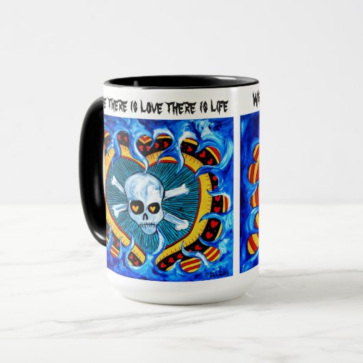 Herzen und Schädel Tasse (Vorderseite Links)
