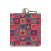 Herzen und Sternchen-Vereinbarung Rosa Flachmann (Rückseite)