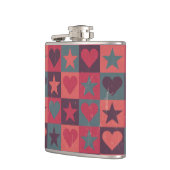 Herzen und Sternchen-Vereinbarung Rosa Flachmann (Links)