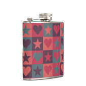 Herzen und Sternchen-Vereinbarung Rosa Flachmann (Rechts)