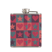 Herzen und Sternchen-Vereinbarung Rosa Flachmann (Rückseite)