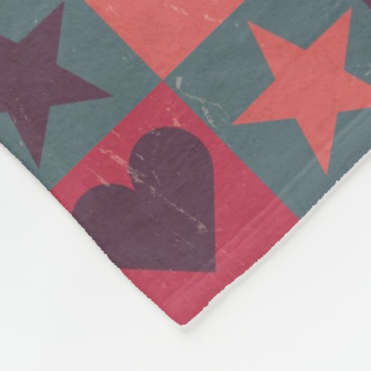 Herzen und Sternchen-Vereinbarung Rosa Fleecedecke (Ecke)