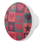 Herzen und Sternchen-Vereinbarung Rosa Keramikknauf (Rechts)