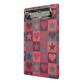 Herzen und Sternchen-Vereinbarung Rosa Mini Klemmbrett (Gewinkelt2)