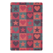 Herzen und Sternchen-Vereinbarung Rosa Mini Klemmbrett (Rückseite)