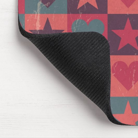 Herzen und Sternchen-Vereinbarung Rosa Mousepad (Ecke)