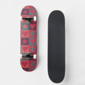 Herzen und Sternchen-Vereinbarung Rosa Skateboard (Vorderseite)