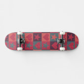 Herzen und Sternchen-Vereinbarung Rosa Skateboard (Horizontal)