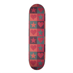 Herzen und Sternchen-Vereinbarung Rosa Skateboard