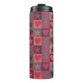 Herzen und Sternchen-Vereinbarung Rosa Thermosbecher (Vorderseite)