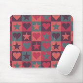 Herzen und Sterne Muster Pink Mousepad (Mit Mouse)