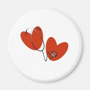 Herzen und Stethoskop Magnet