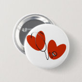 Herzen und Stethoskop-T - Shirts und Geschenke Button (Vorne & Hinten)