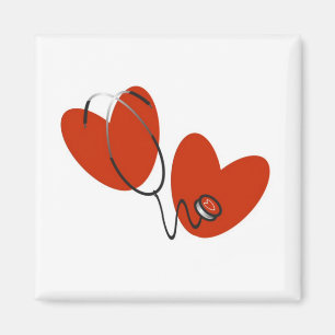 Herzen und Stethoskop-T - Shirts und Geschenke Magnet