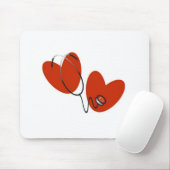 Herzen und Stethoskop-T - Shirts und Geschenke Mousepad (Mit Mouse)