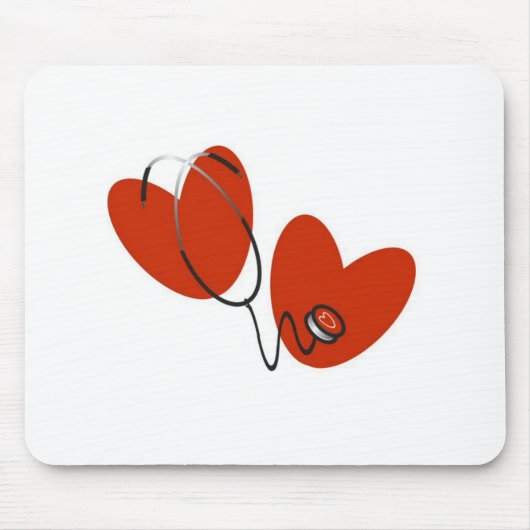Herzen und Stethoskop-T - Shirts und Geschenke Mousepad (Vorne)