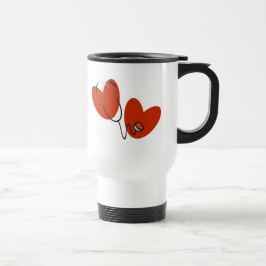 Herzen und Stethoskop-T - Shirts und Geschenke Reisebecher (Rechts)