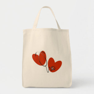 Herzen und Stethoskop-T - Shirts und Geschenke Tragetasche