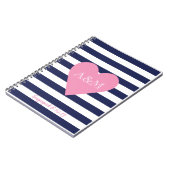 Herzen und Streifen verlobt Notizblock (Linke Seite)