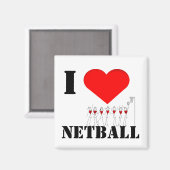 Herzen und Strichmännchen I Liebe Netball Magnet (Vorderseite/Rückseite)