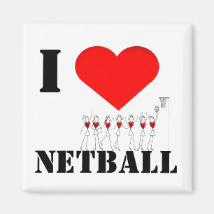 Herzen und Strichmännchen I Liebe Netball Magnet