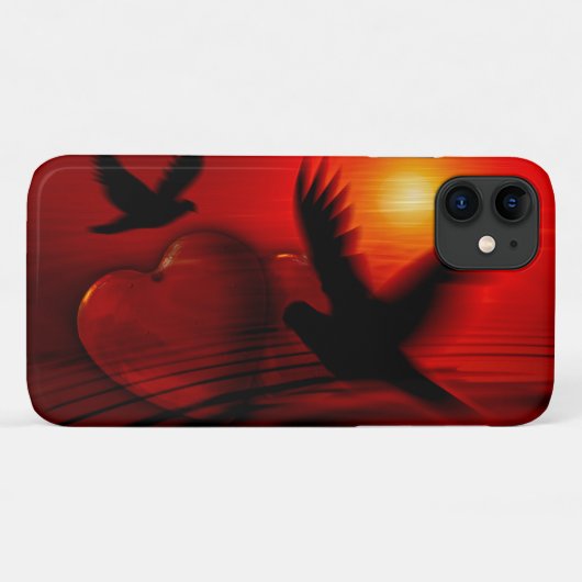 Herzen und Tauben Case-Mate iPhone Hülle (Rückseite (Horizontal))