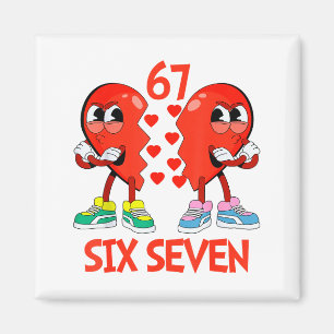 Herzen Valentinstag Lustig Sechs Sieben 6 7 Meme G Magnet