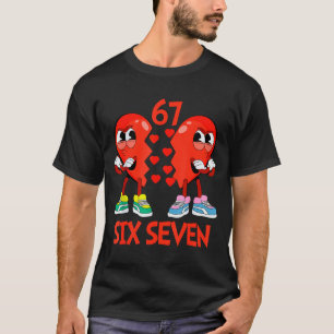 Herzen Valentinstag Lustig Sechs Sieben 6 7 Meme G T-Shirt