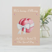 Herzen verbunden mit weißem Schleifen Hochzeit Seg Einladung (Stehend Vorderseite)