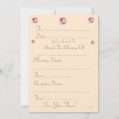 Herzen verbunden mit weißem Schleifen Hochzeit Seg Einladung (Rückseite)