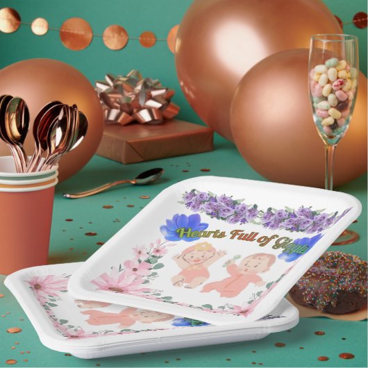Herzen voller Kichern Pappteller (Multi)