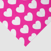 Herzen, weiß auf Pink-Seidenpapier Seidenpapier (Detail)