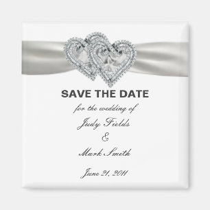 Herzen weiß Save the Date Wedding Magneten Magnet