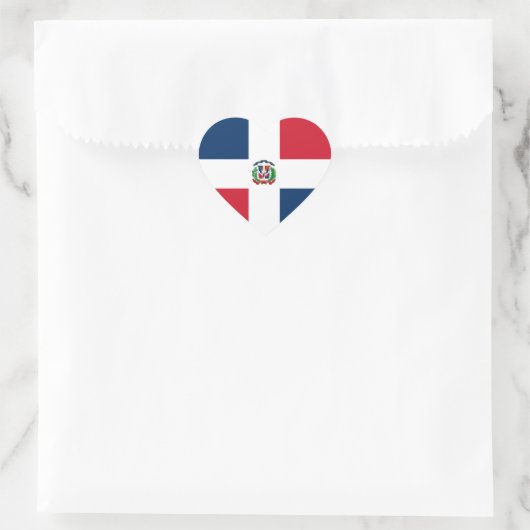 Herzenflagge der Dominikanischen Republik Herz-Aufkleber (Tasche)