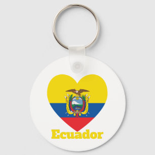 Herzenflagge Ecuador Schlüsselanhänger