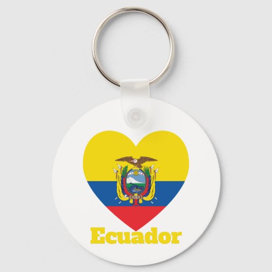Herzenflagge Ecuador Schlüsselanhänger (Vorderseite)