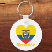 Herzenflagge Ecuador Schlüsselanhänger (Vorderseite)