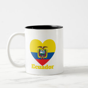 Herzenflagge Ecuador Zweifarbige Tasse