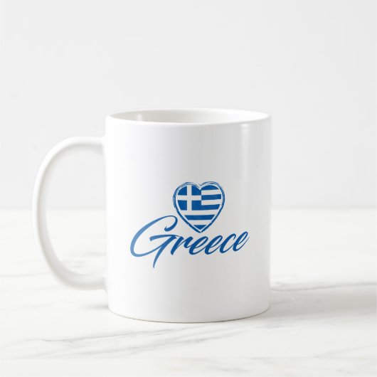 Herzenflagge in Griechenland Kaffeetasse (Links)
