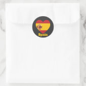 Herzenflagge Spanien Runder Aufkleber (Tasche)
