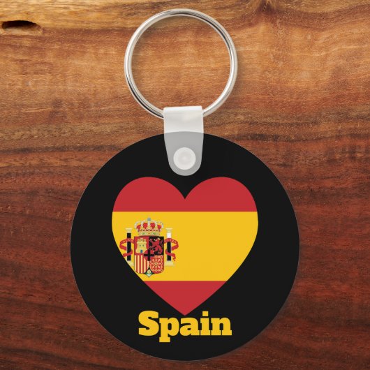 Herzenflagge Spanien Schlüsselanhänger (Rückseite)