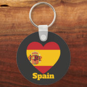 Herzenflagge Spanien Schlüsselanhänger (Vorderseite)