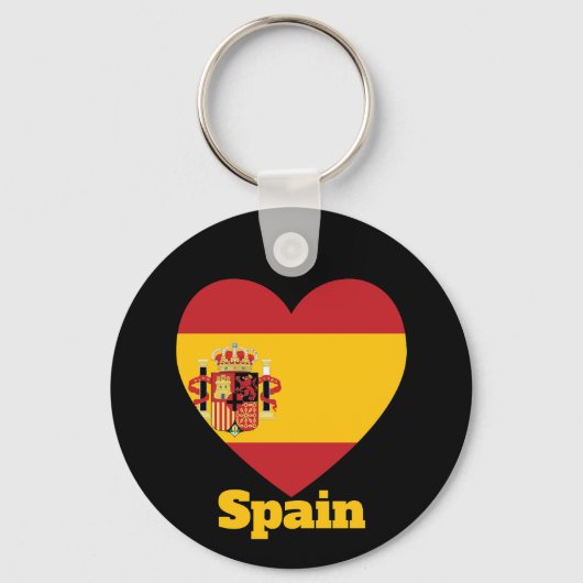 Herzenflagge Spanien Schlüsselanhänger (Rückseite)