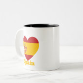 Herzenflagge Spanien Zweifarbige Tasse (Vorderseite Links)