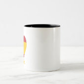 Herzenflagge Spanien Zweifarbige Tasse (Mittel)
