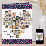 Herzenfoto Collage 36 Pic Liebe Jahrestag Karte<br><div class="desc">Heart Foto Collage Hochzeitskarte, die Sie personalisieren können mit bis zu 36 verschiedenen Fotos und Ihre individuelle Nachricht innen. Die herzförmige Foto-Collage besteht aus vertikalen, landschaftlichen und quadratischen Bildern. Wenn Sie Probleme mit einem Foto haben, das am besten angezeigt wird, versuchen Sie, es in die richtige Form zu schneiden und...</div>