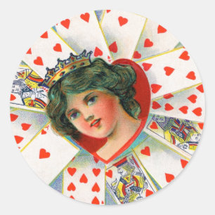 HERZENFRAU, Valentinstag Runder Aufkleber