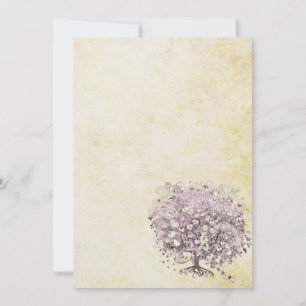 Herzenleaf Lila Baum Vintager Bird Wedite Einladun Einladung