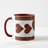 Herzenmuster aus Rotstein Tasse (Links)